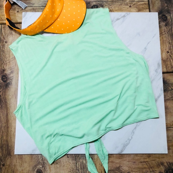 Joy Lab Mint Green Twist-Front Athletic Muscle Tee - Picture 13 of 16